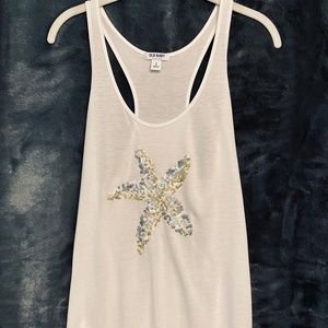 Old Navy White Sequin Starfish Tank